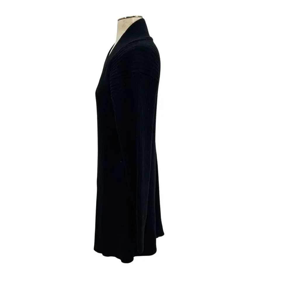 Free People‎ Beach Alba Asymmetric Ribbed Sweater Black Tunic Womens Large